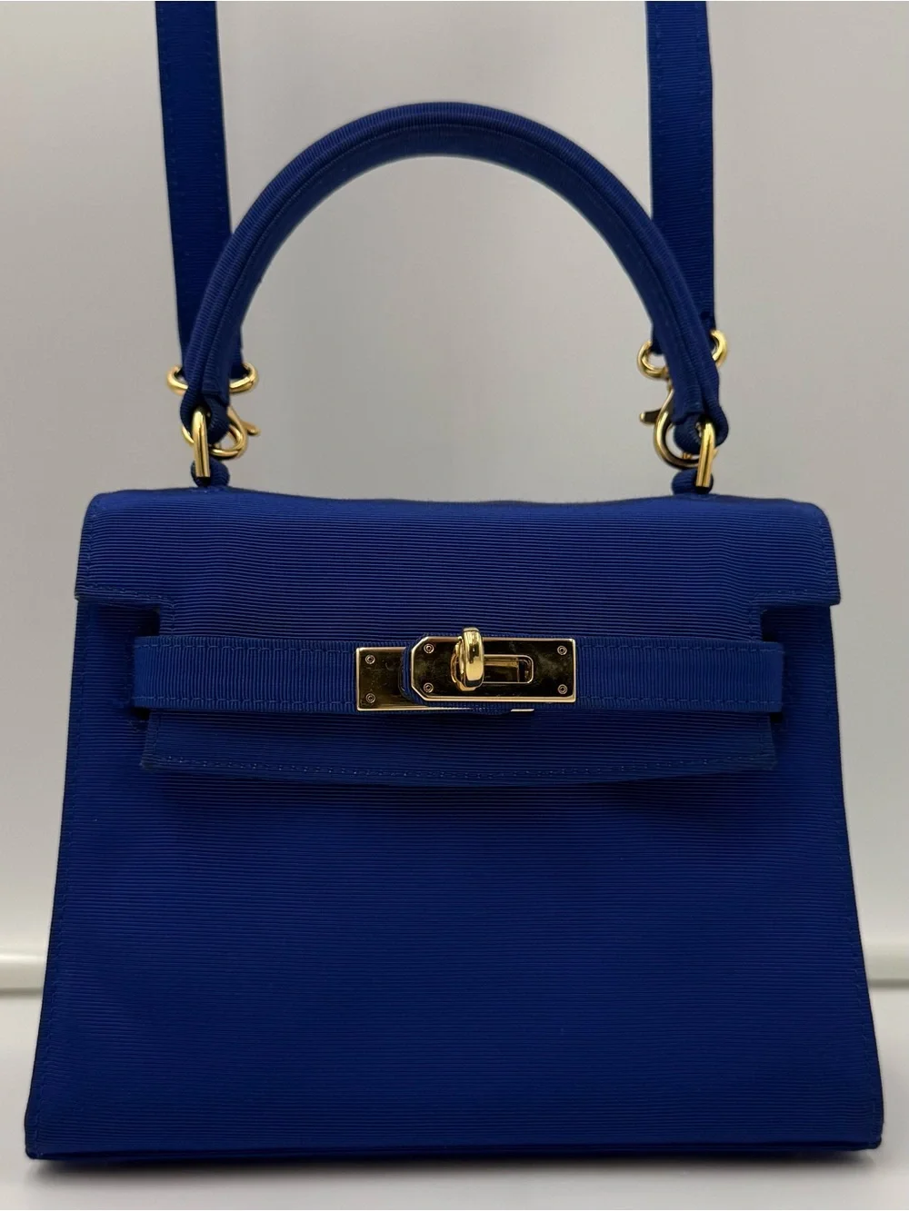 🇮🇹COLOMBO 1937 MILANO • MINI 18 Crossbody Bag in Blue Silk • Made in ITALY